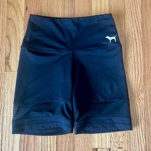Victoria's Secret Pink black workout shorts with mesh band on the leg size Xs